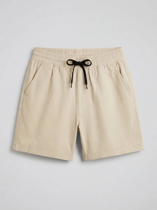Bermuda Dril Jogger Beige