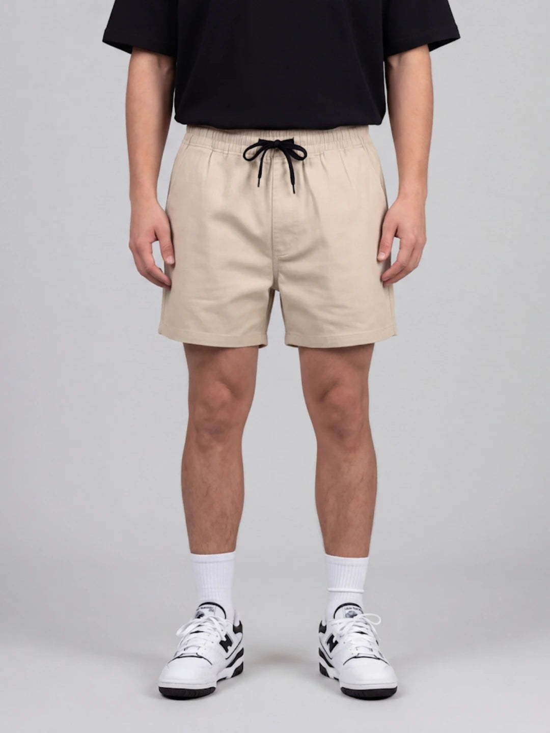 Bermuda Dril Jogger Beige