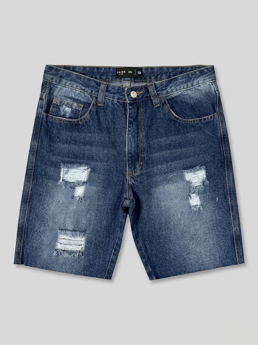 Bermuda Jean Destroyed Azul Oscuro