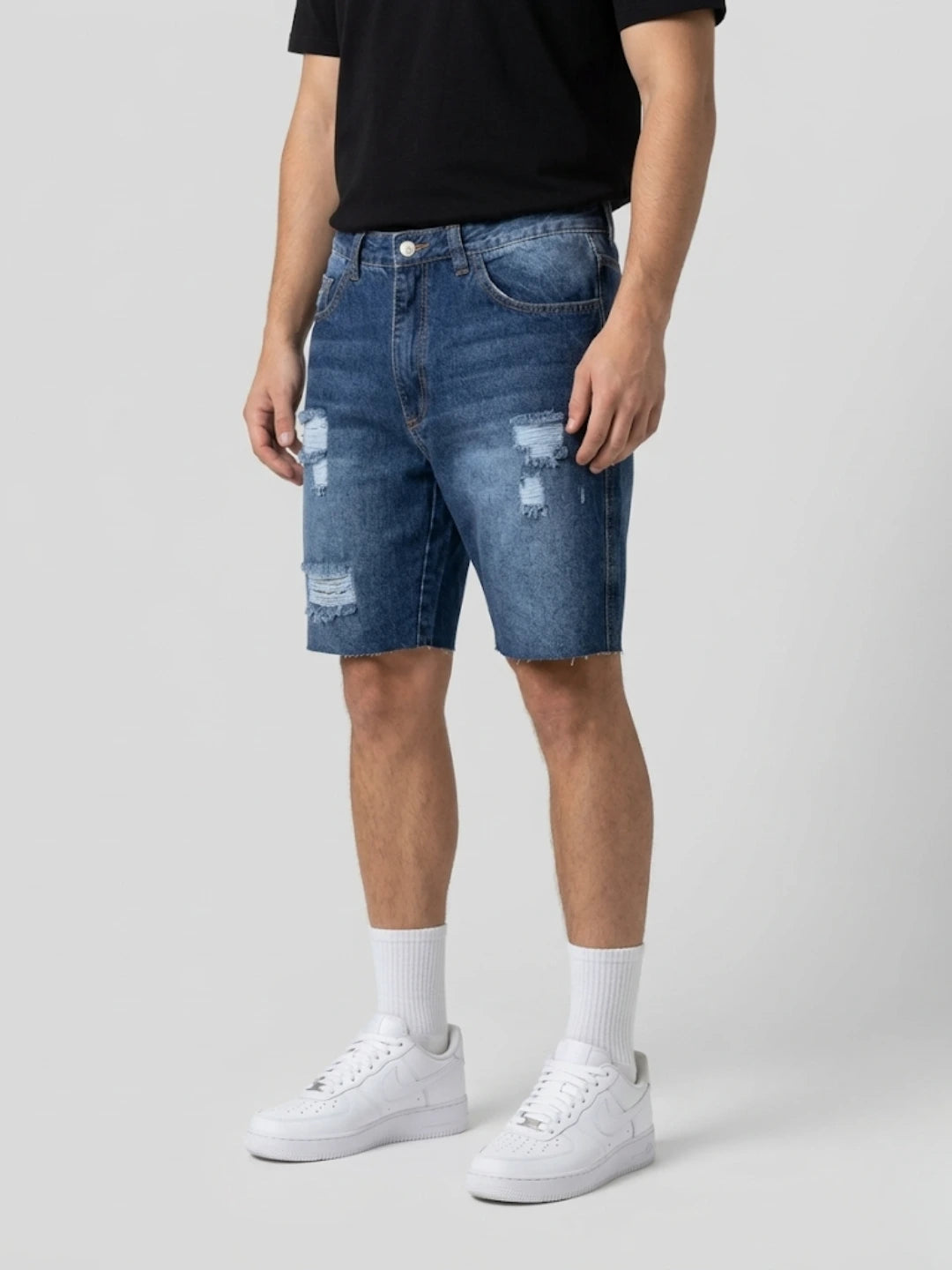 Bermuda Jean Destroyed Azul Oscuro