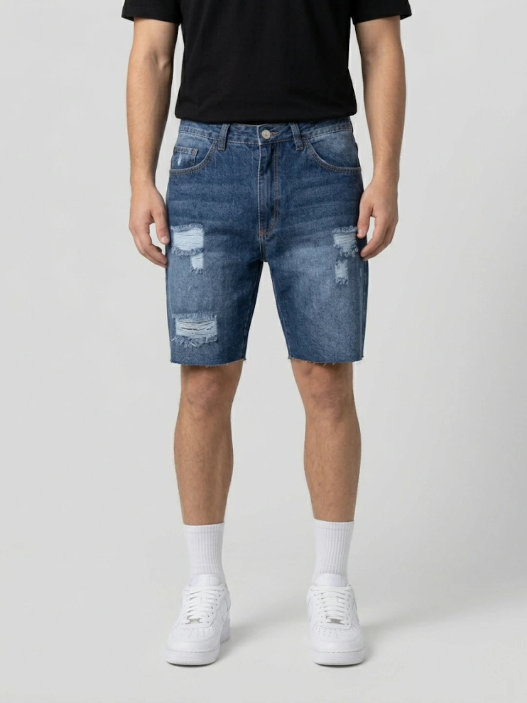 Bermuda Jean Destroyed Azul Oscuro