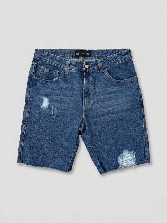 Bermuda Jean Azul Clásico Destroyed