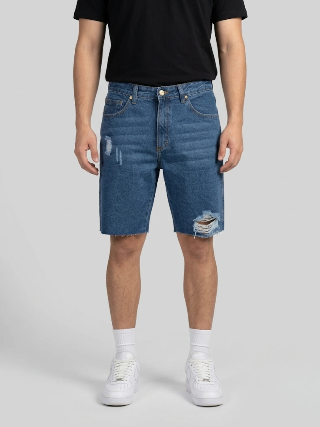 Bermuda Jean Azul Clásico Destroyed