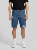 Bermuda Jean Azul Clásico Destroyed