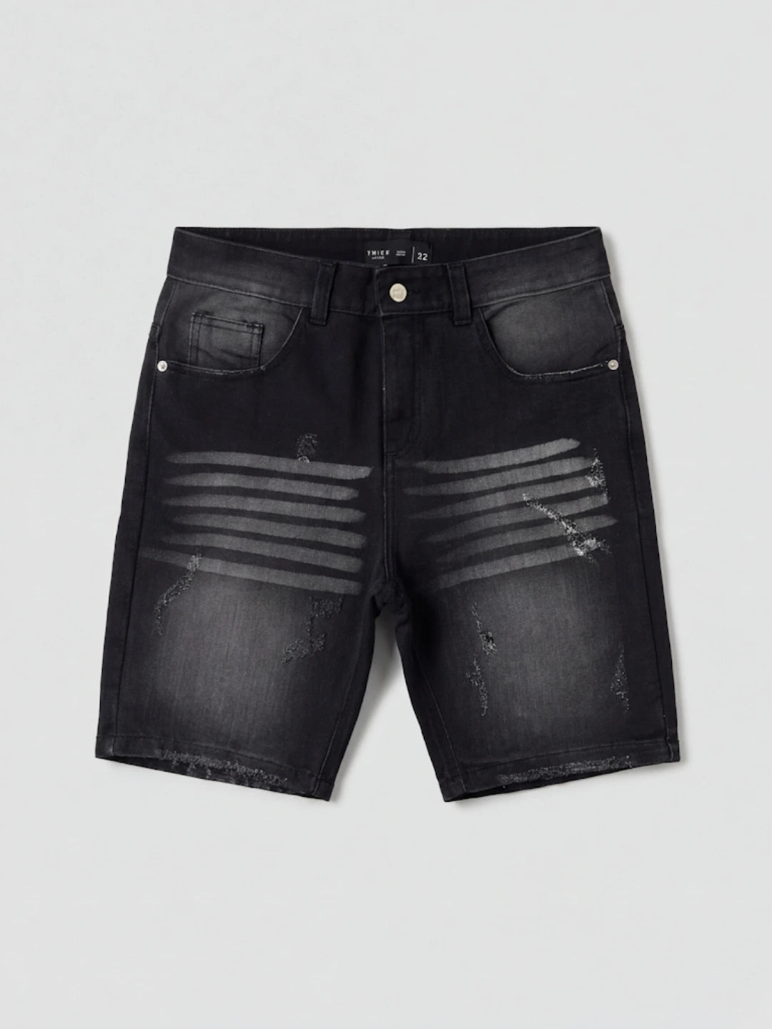 Bermuda Jean Negra Destroyed Rayas